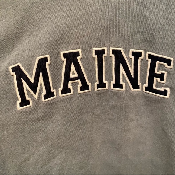 SOLD!BRANDY MELVILLE Light Teal Maine Embroidery Long Sleeve Top OS-Fit like S/M - Picture 3 of 7